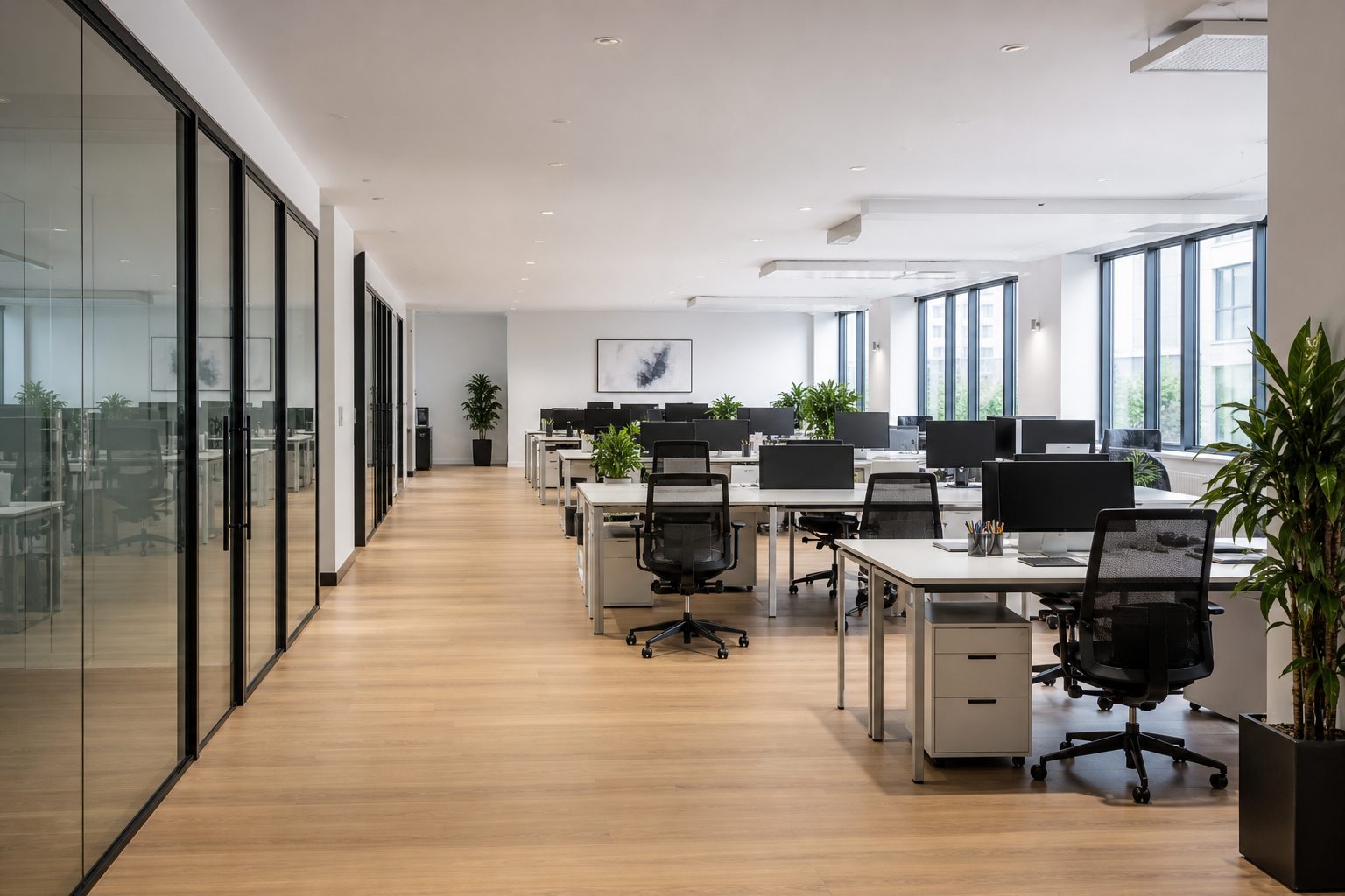 Tidy small office workspace