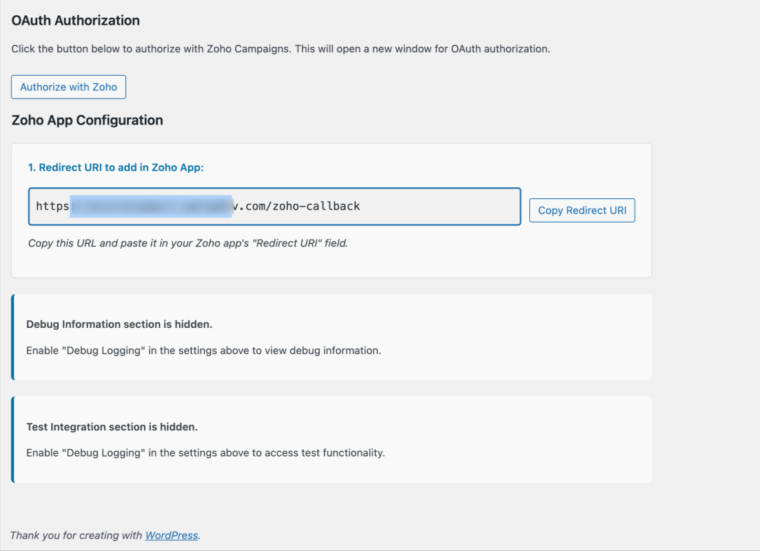 Zoho Integration screenshot