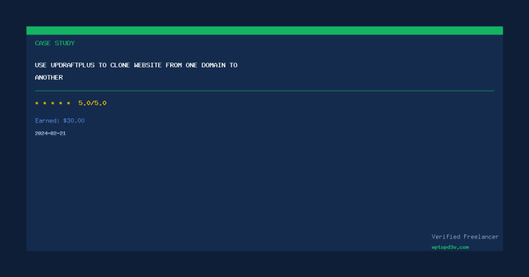 Use UpdraftPlus to clone website from one domain to another