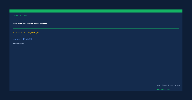 WordPress wp-admin error
