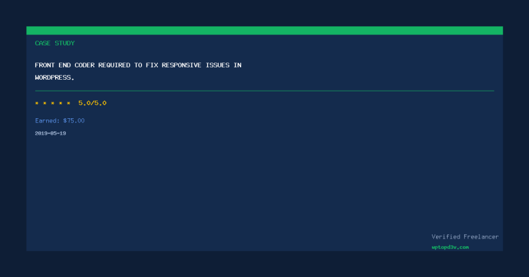 Front end coder required to fix responsive issues in WordPress.