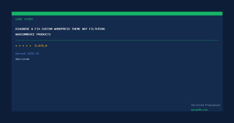 Diagnose & Fix Custom WordPress Theme Not Filtering WooCommerce Products