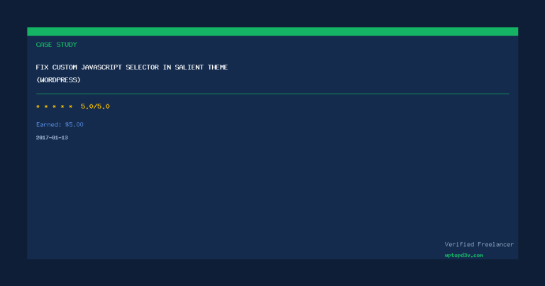 Fix custom Javascript selector in Salient Theme (WordPress)