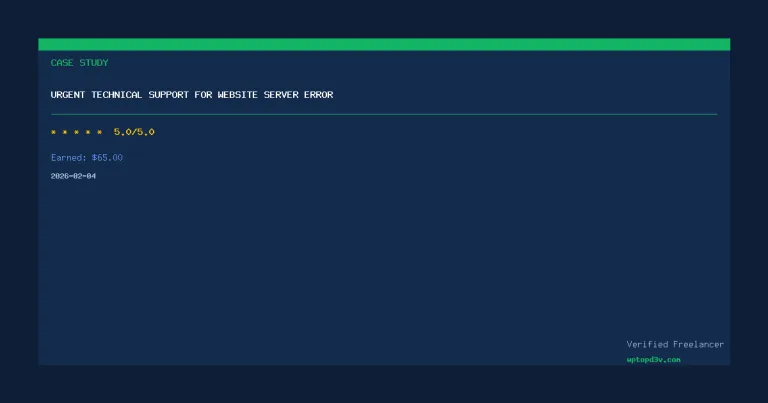 URGENT Technical Support for Website Server Error