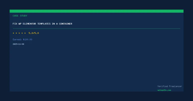 Fix WP Elementor templates in a container