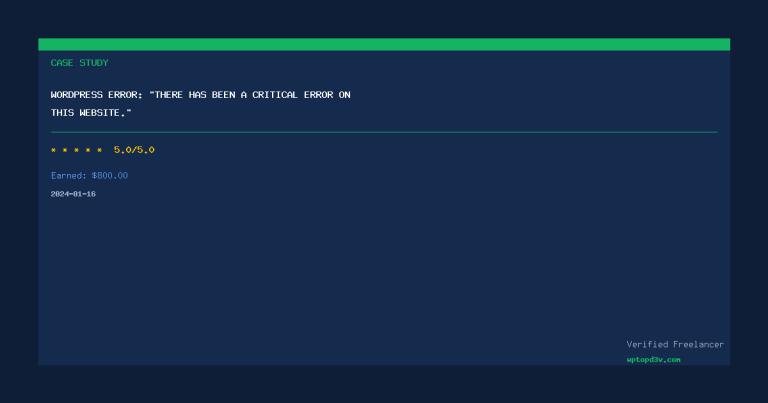 WordPress Error: “There has been a critical error on this website.”