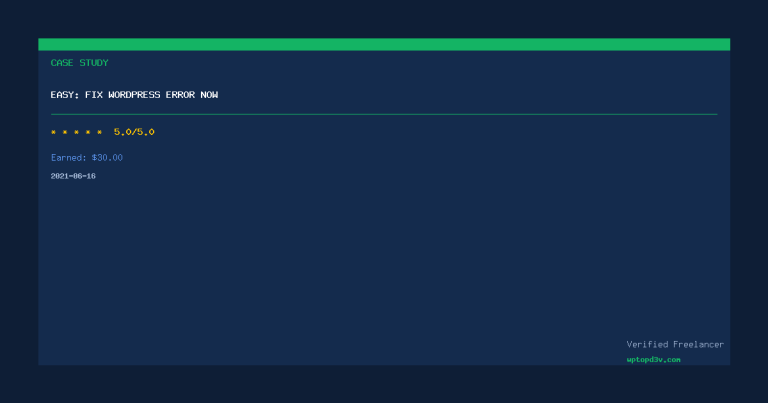 Easy: Fix WordPress Error Now