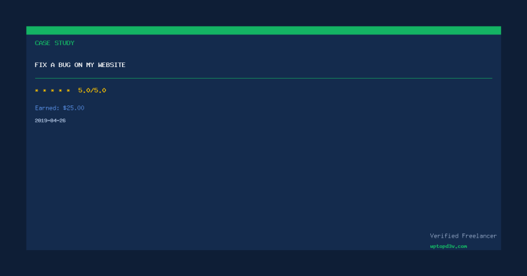 fix a bug on my website